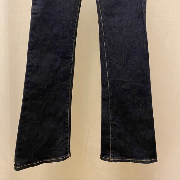 Abercrombie 4 (27) A&F Boot Cut Jeans Sexy Low Rise Dark Indigo Womens Stretch - Picture 6 of 16